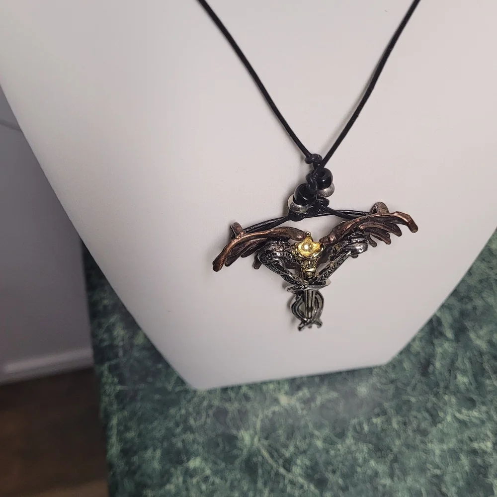 Mystical Dragon Wing Pendant Necklace